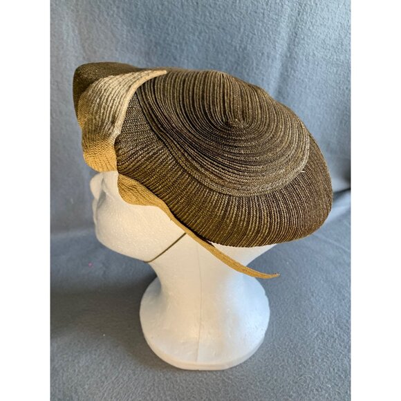 Norman Durand Ladies Brown Metallic Hat Sz 22 Vintage - Picture 3 of 16